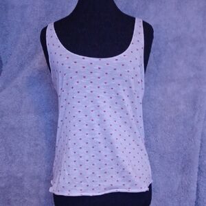 American Rag Red and White Fitted Sleeveless Tank Top